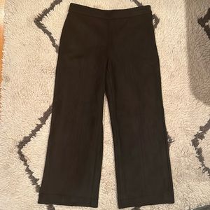 Ann Taylor Black Suede Wide Leg Crop Pants